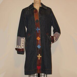 Upcycled Denim Western Duster Coat